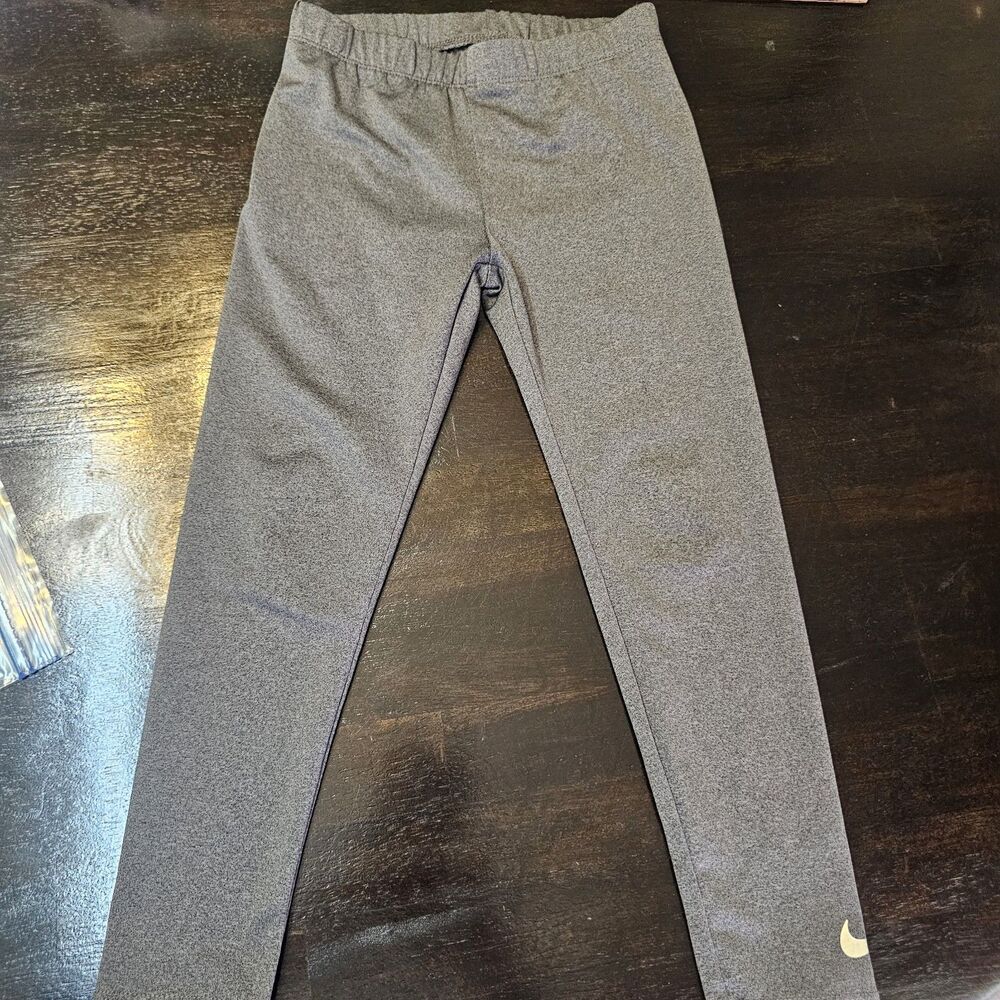 Nike Girls Leggings Size 6 Dri-FIT Gray Athletic Sports Training Pants GG812